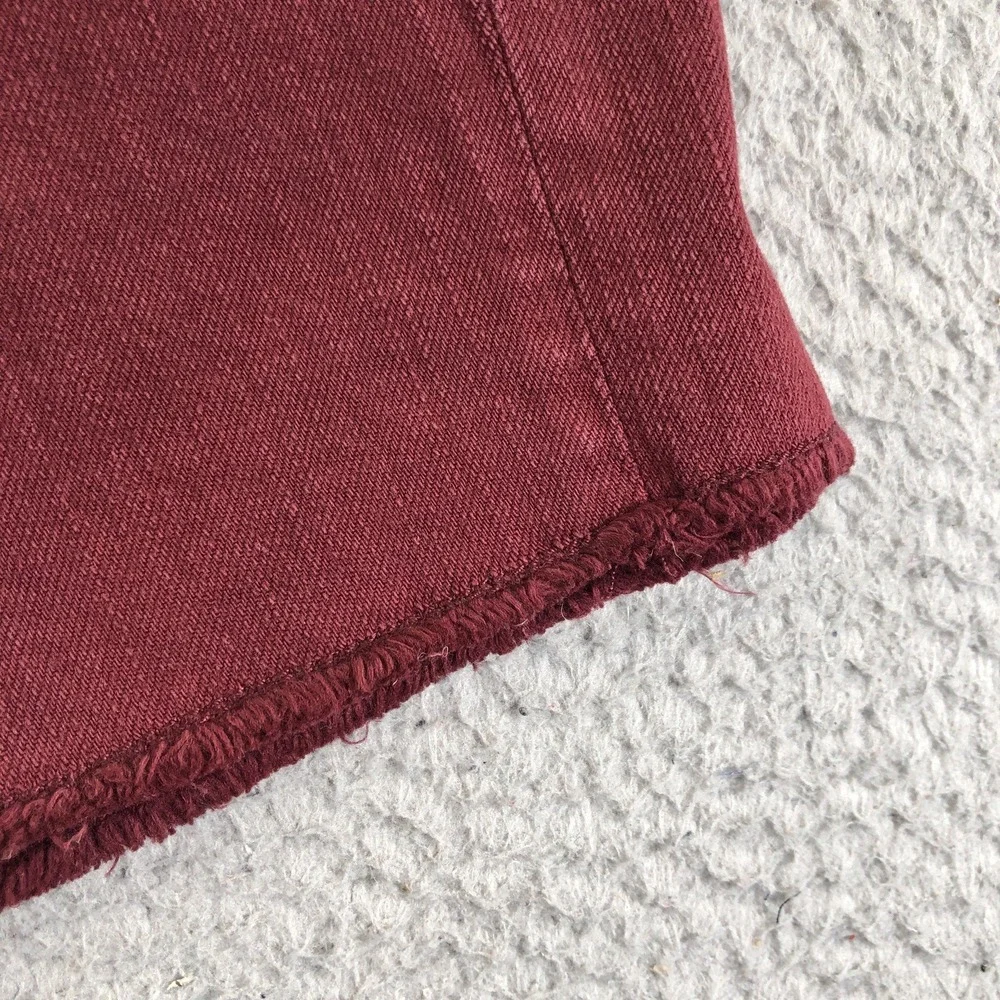 Stussy Shorts Mens 36 Burgundy Jeans Denim Cut Off Slim Jeans 5 Pocket Jorts